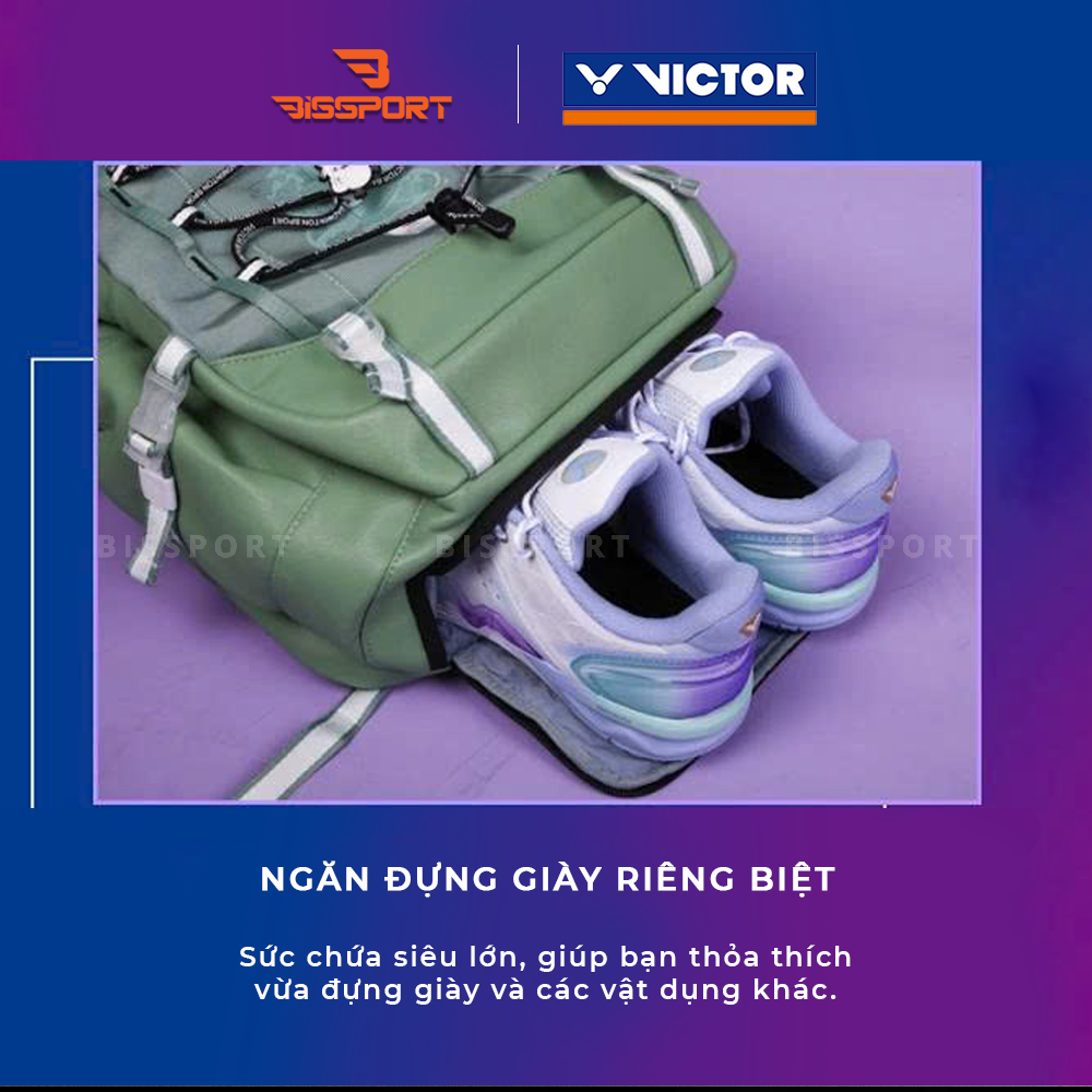 Balo Cầu Lông Victor BR5047 Chính Hãng - Xanh Lá - Tiện Dụng - Chắc Chắn - Nhẹ - Ổn Định - Có Ngắn Đựng Vợt Riêng